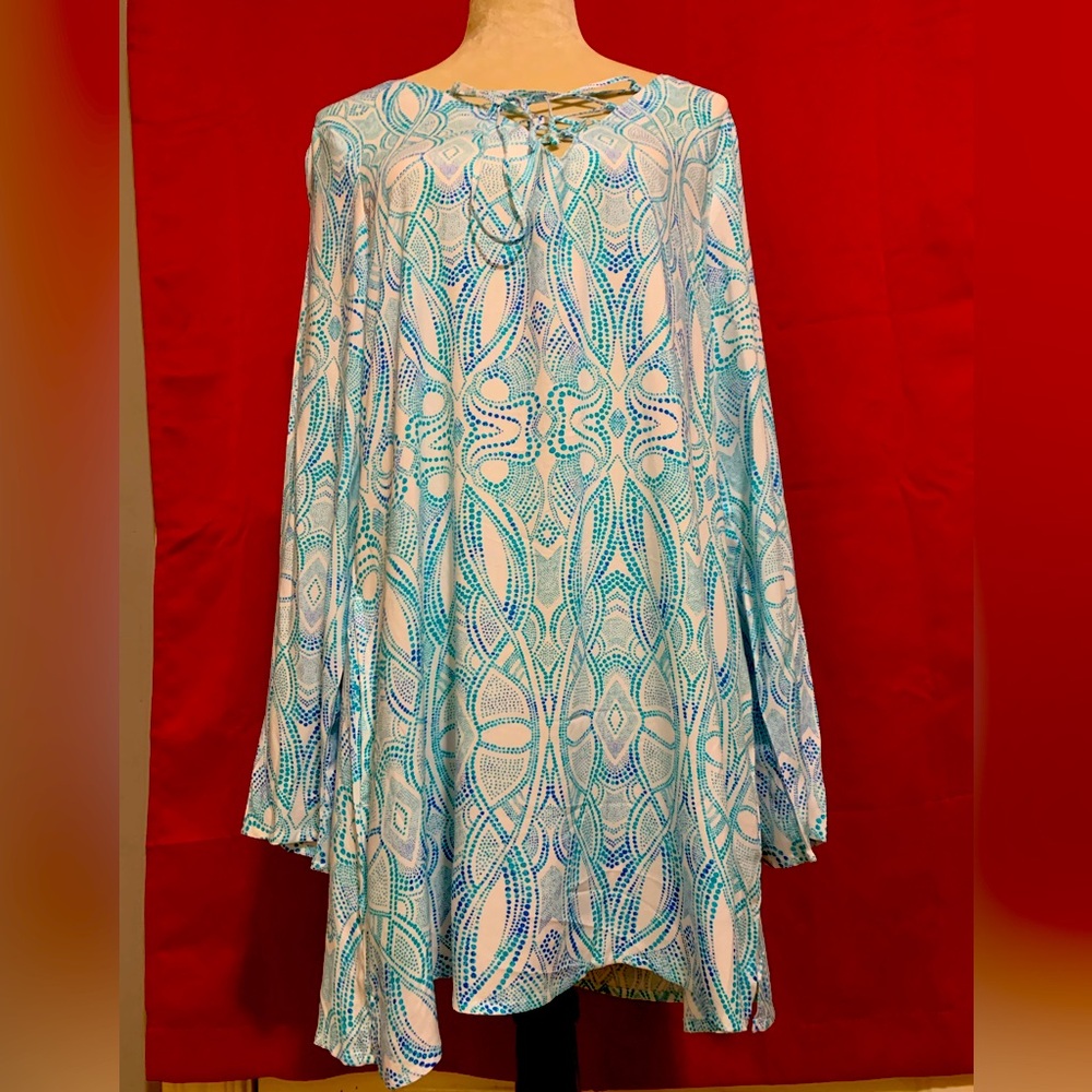 CATALINA TUNIC NWT White/Aqua  size XL